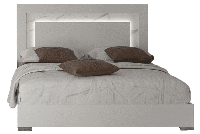 Brands Garcia Sabate, Modern Bedroom Spain Carrara Bed White w/Light
