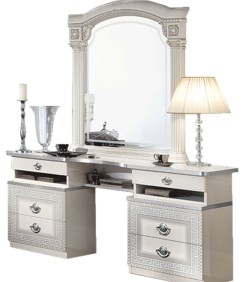 Brands Garcia Sabate, Modern Bedroom Spain Aida White/Silver Vanity Dresser