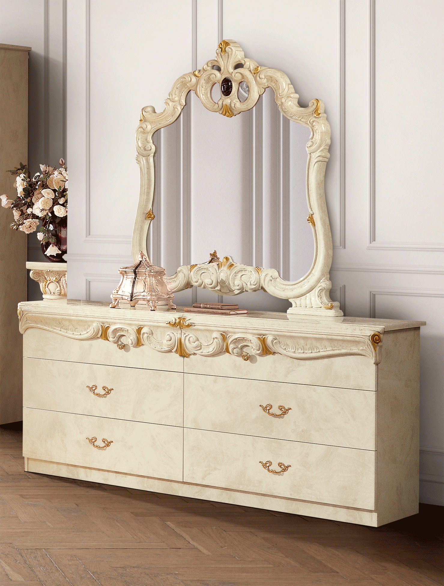 Brands Dupen Mattresses and Frames, Spain Barocco Dressers IVORY
