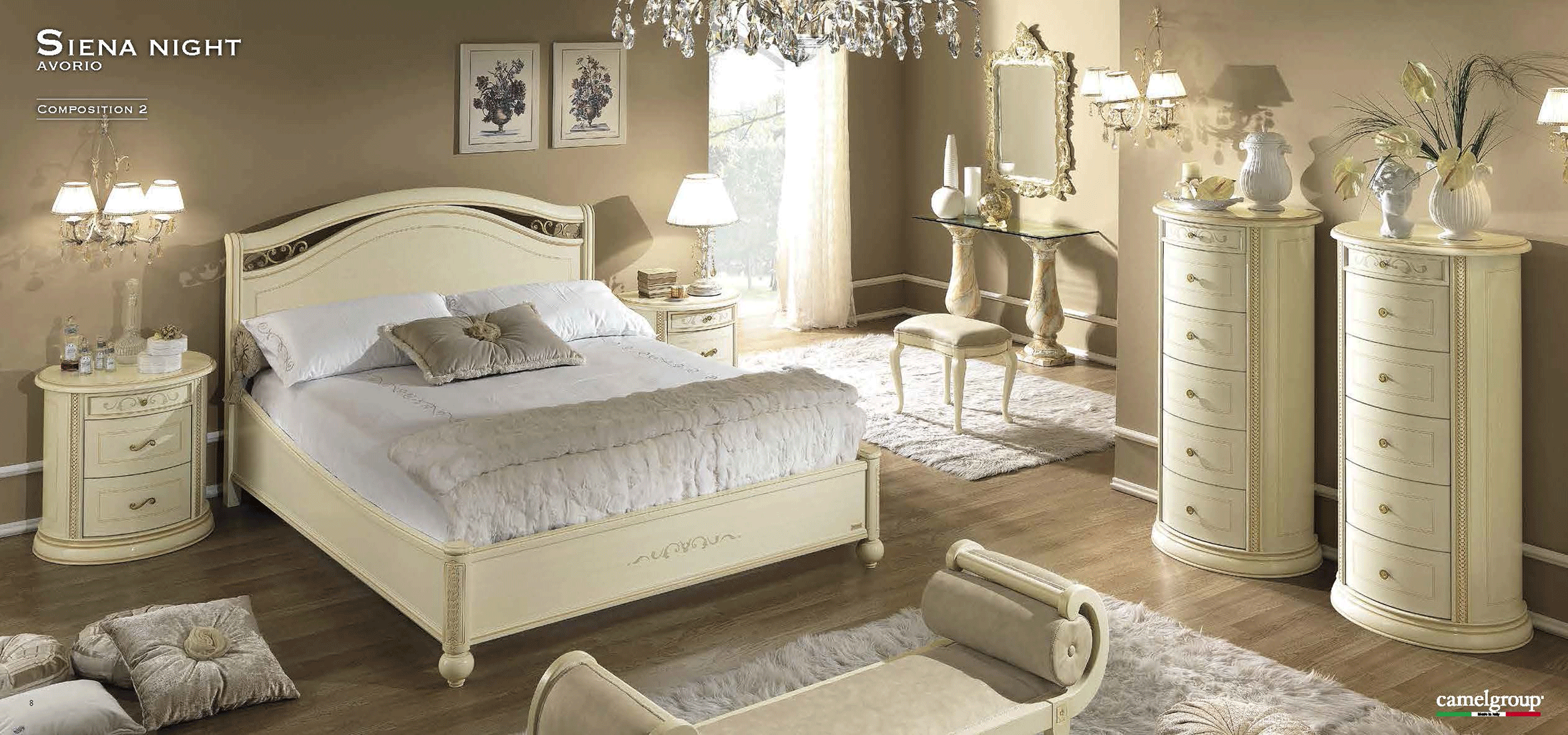 Brands Arredoclassic Bedroom, Italy Siena Night Ivory