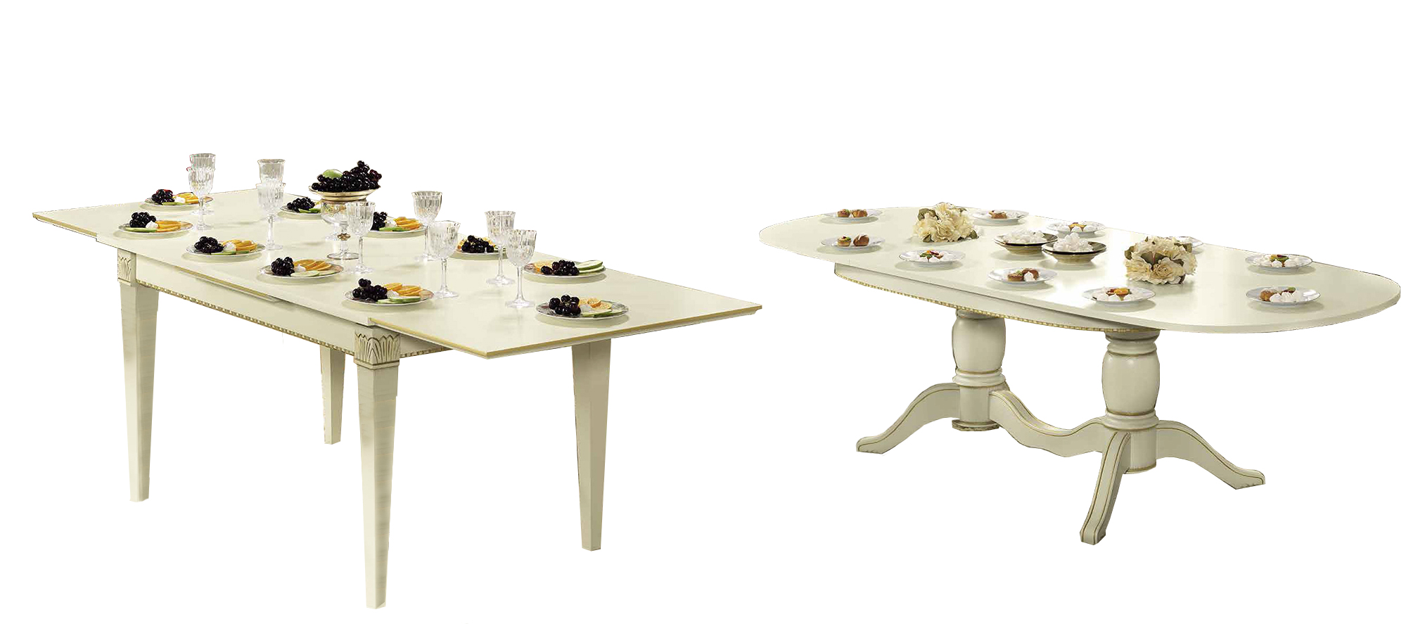 Dining Room Furniture Marble-Look Tables Treviso White Ash Tables