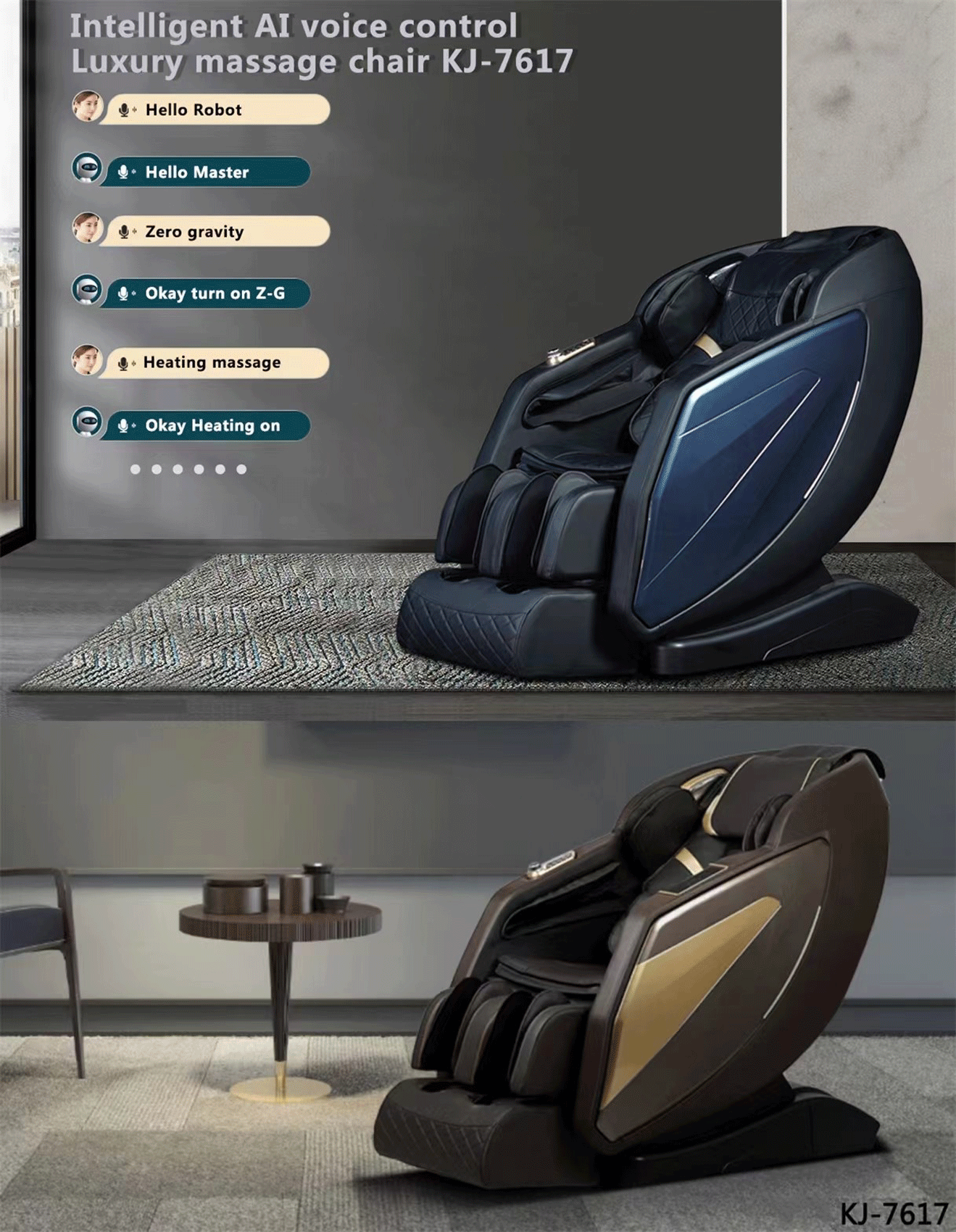 Brands Camel Gold Collection, Italy KJ-7617 Intelligent AI voice control Massage Chair