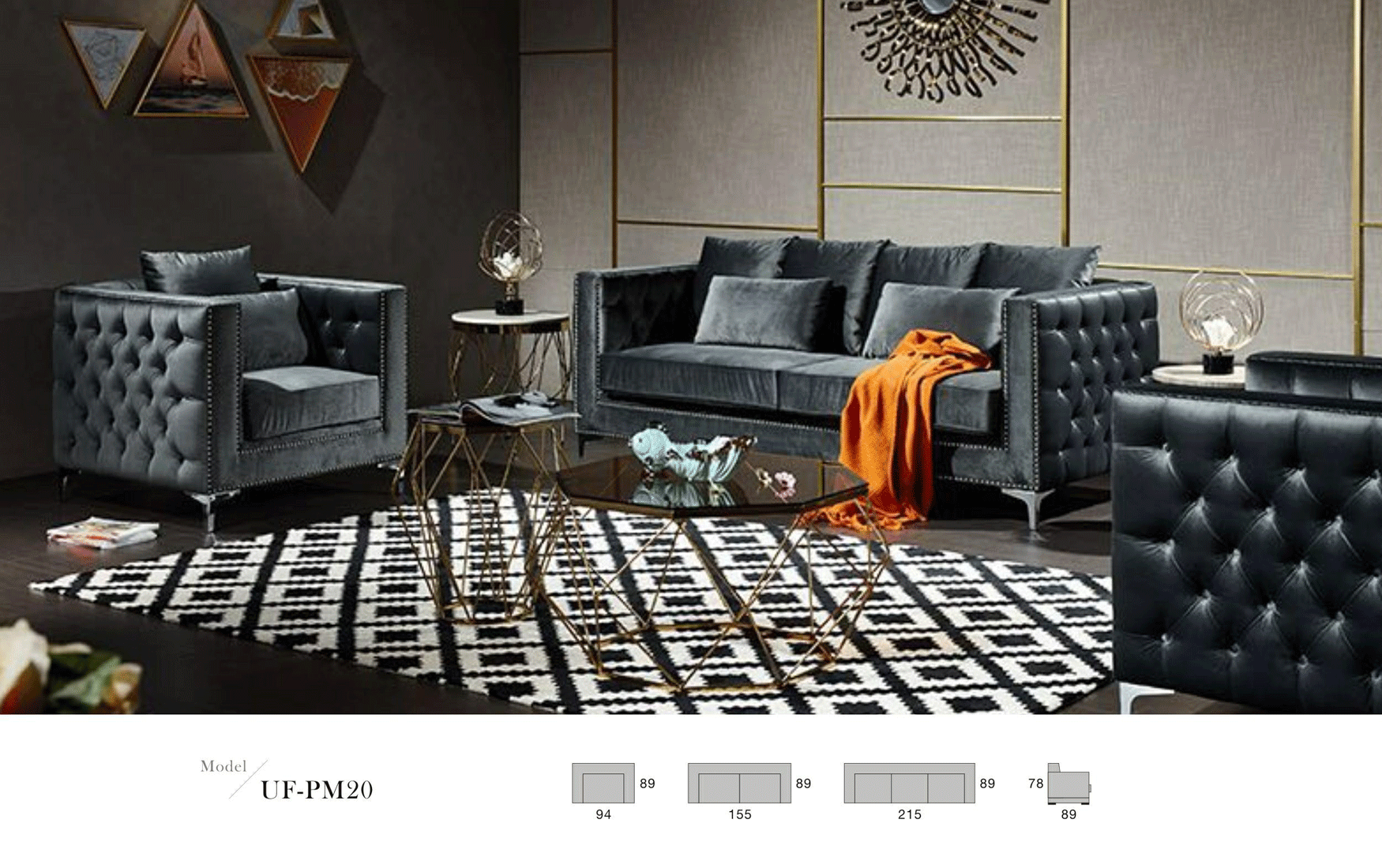 Brands CutCut Collection PM20 LIVING ROOM SET FABRIC