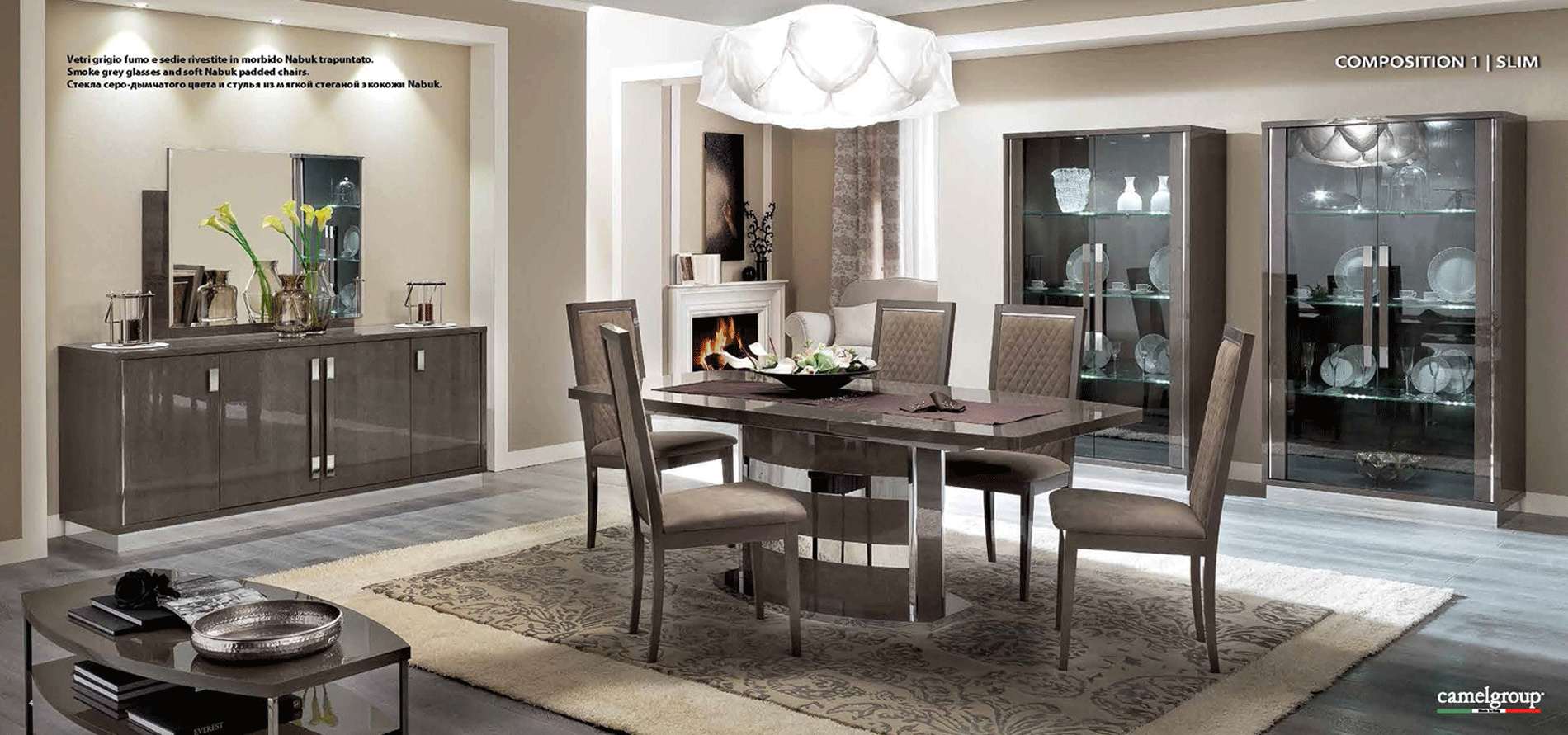 Dining Room Furniture Marble-Look Tables Platinum Dining Additional Items