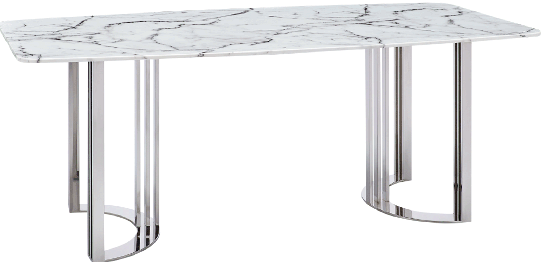 Brands WCH Modern Living Special Order 131 Silver Marble Dining Table