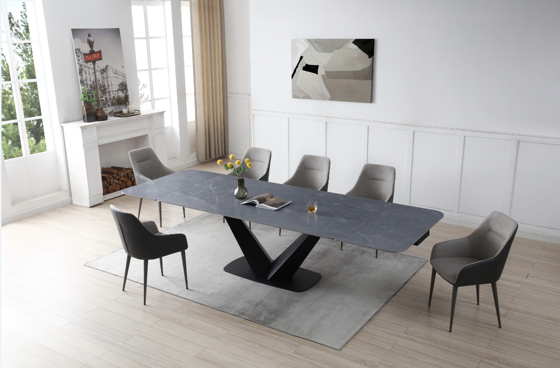 Brands Fama Modern Living Room, Spain 9436 Dining Table with 1254 chairs