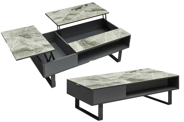 Brands Camel Classic Living Rooms, Italy 1388 Coffee Table w/ storage Grey