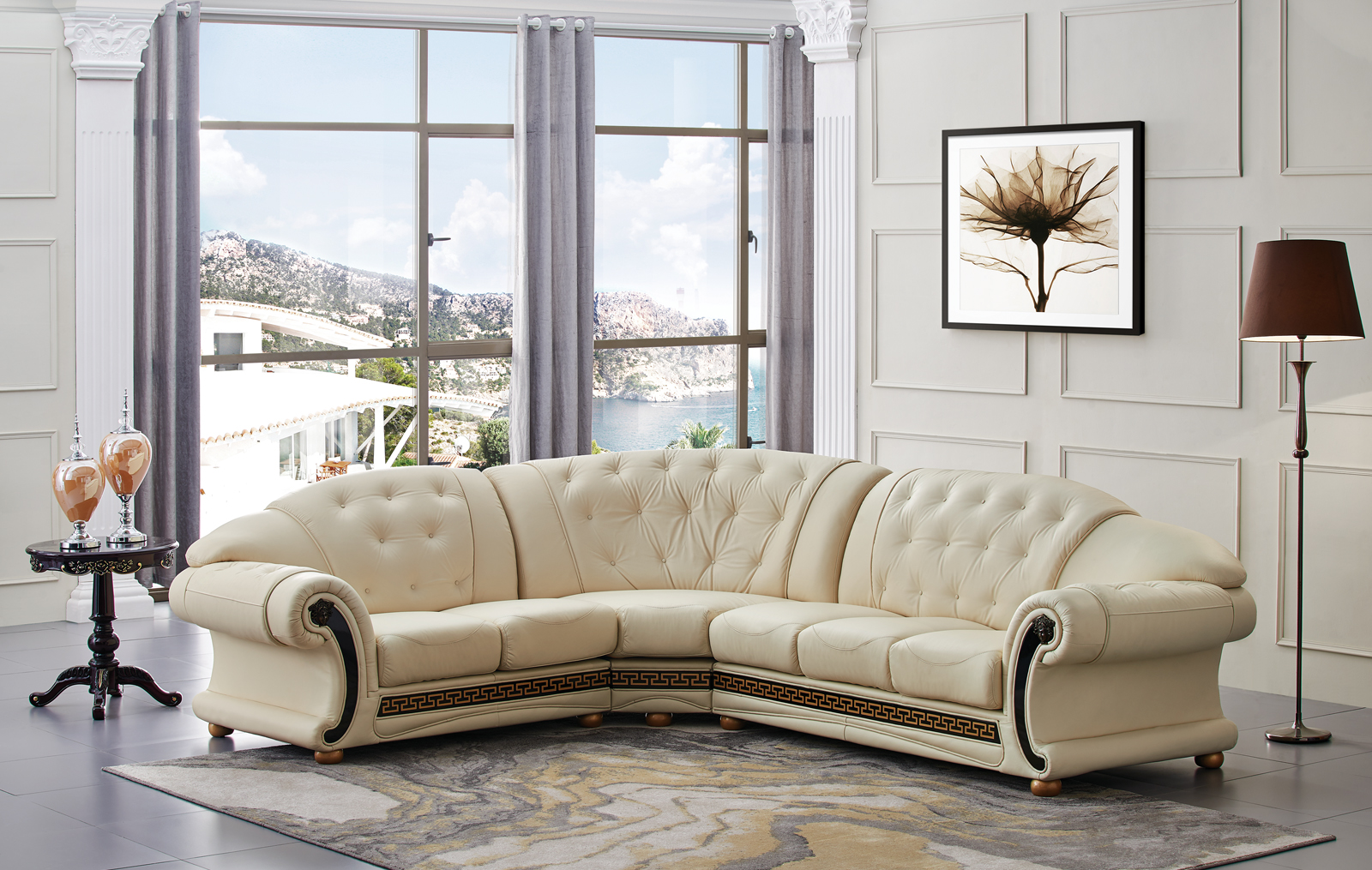 Brands Formerin Classic Living Room, Italy Apolo Sectional Ivory