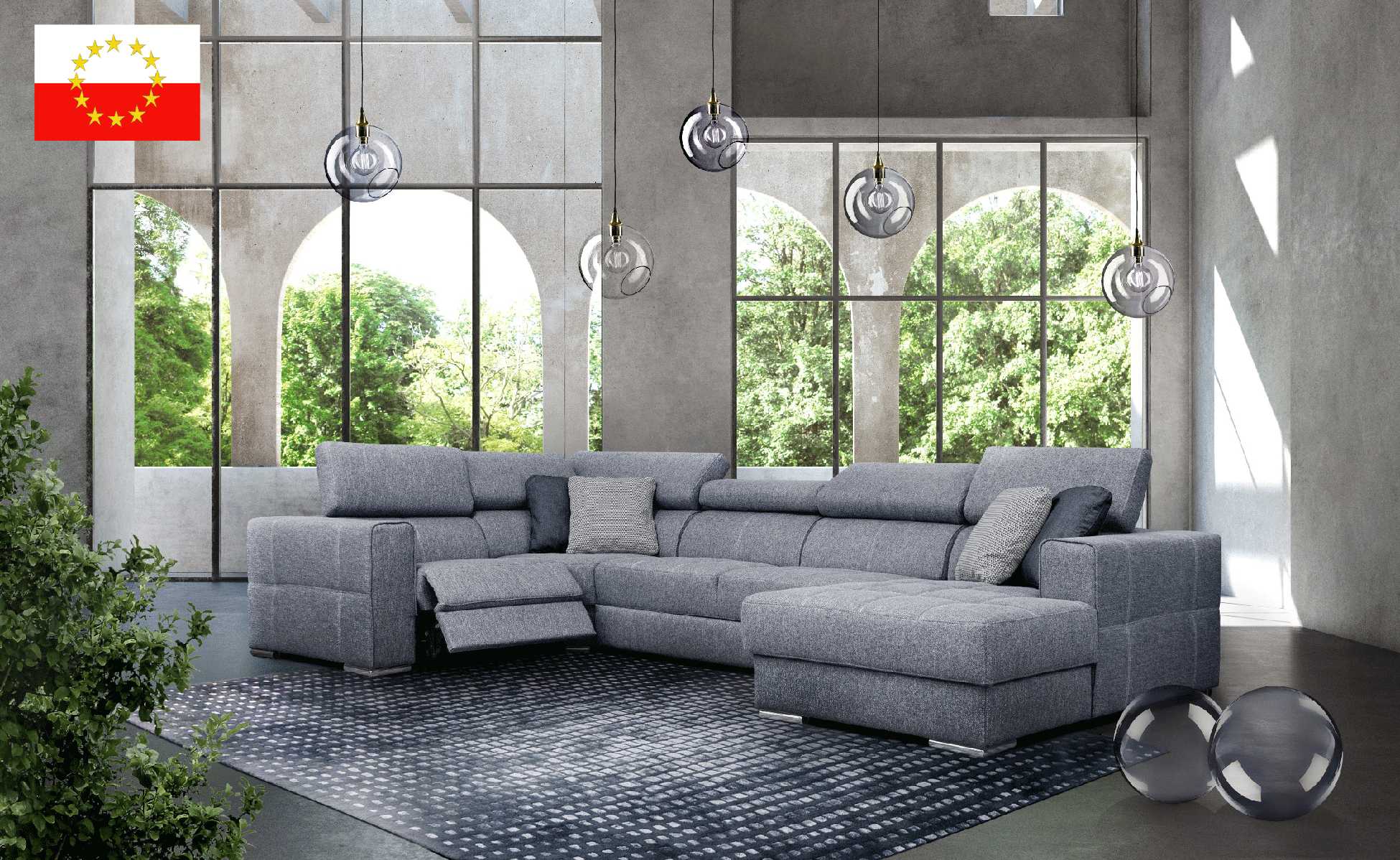 Brands SWH Classic Living Special Order Quartz Sectional Right w/Electric Recliner and Bed