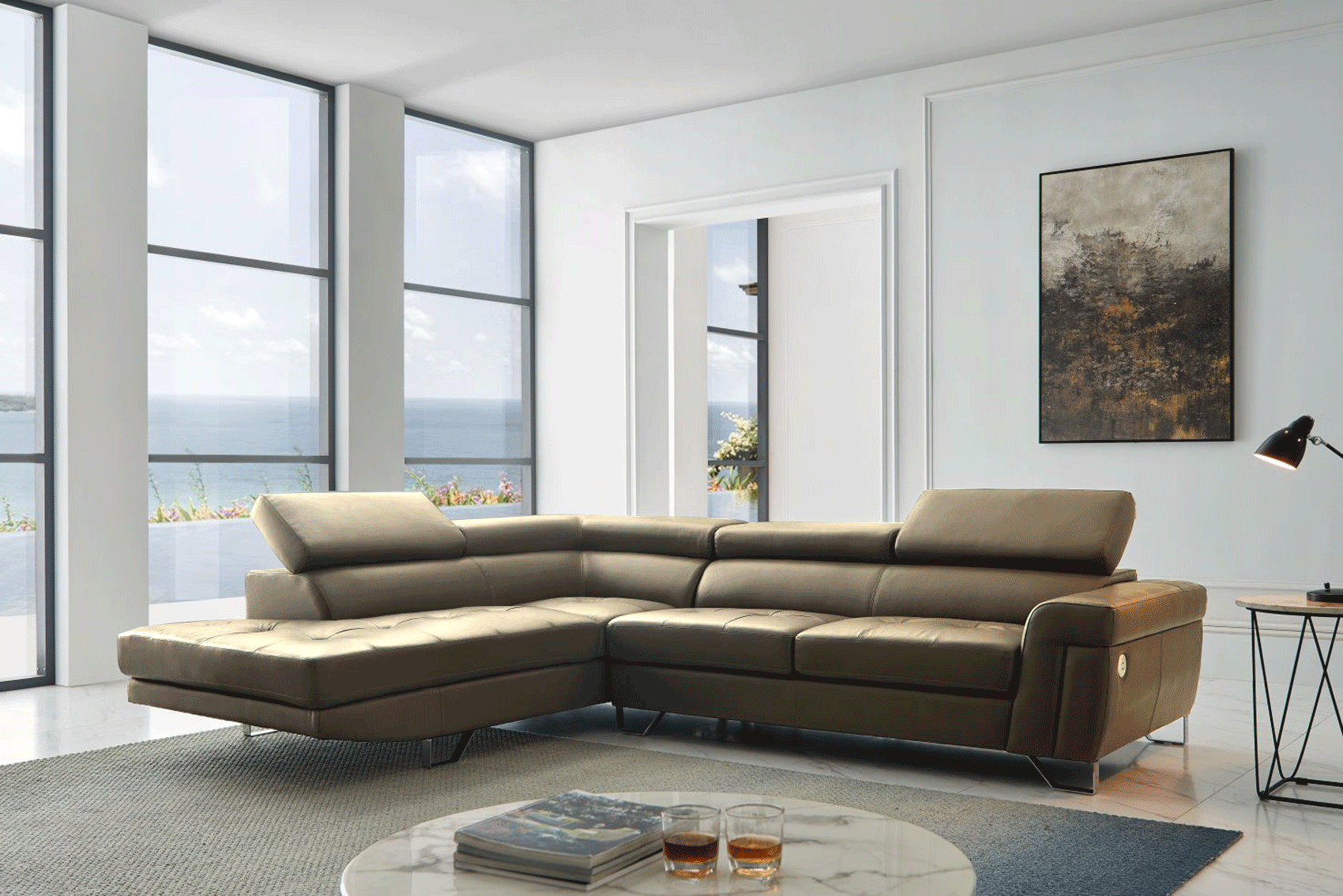 Brands Formerin Classic Living Room, Italy 1807 Sectional Left Taupe