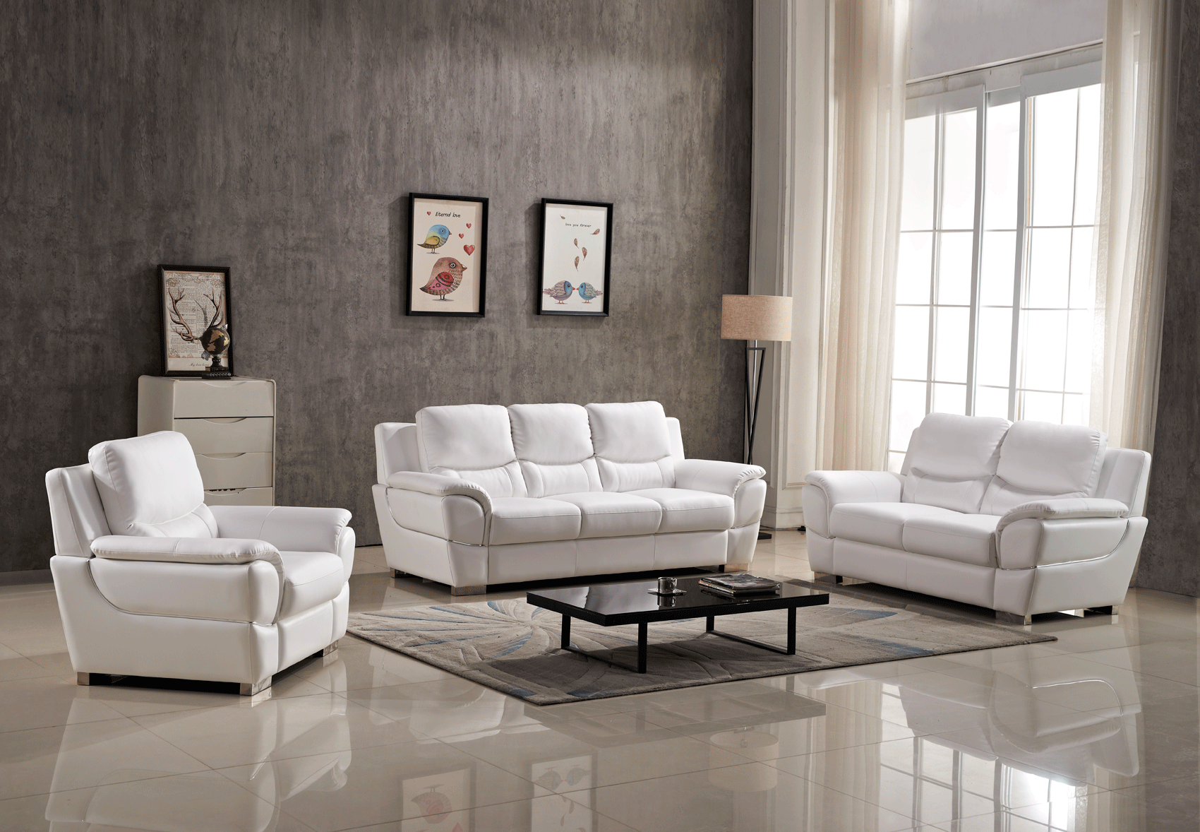 Living Room Furniture Swatches 4572 Sofa Only White
